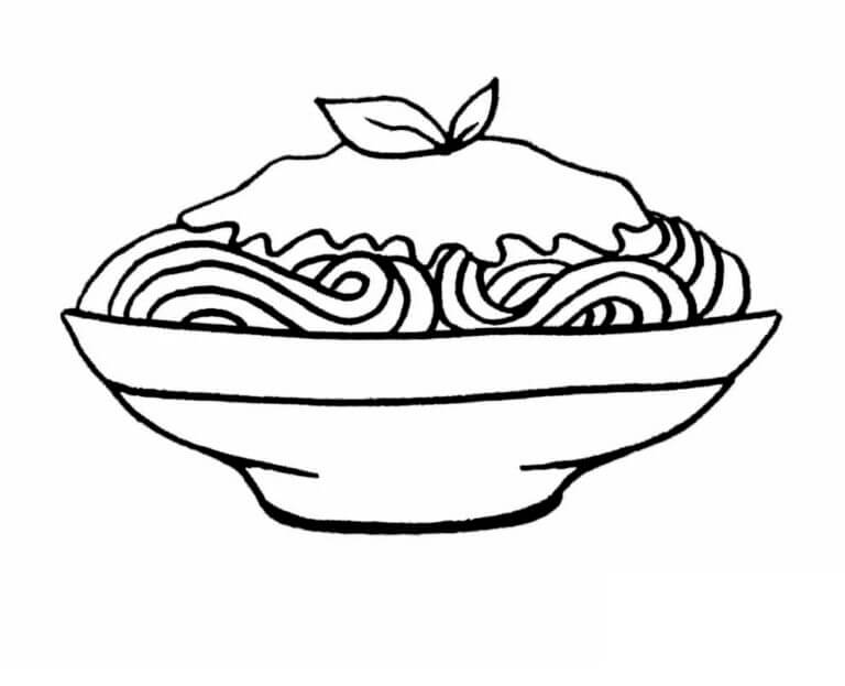Spaghetti bolognese fargeleggingsside