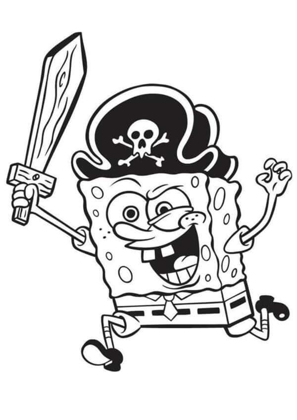 SpongeBob Er En Pirat fargeleggingsside