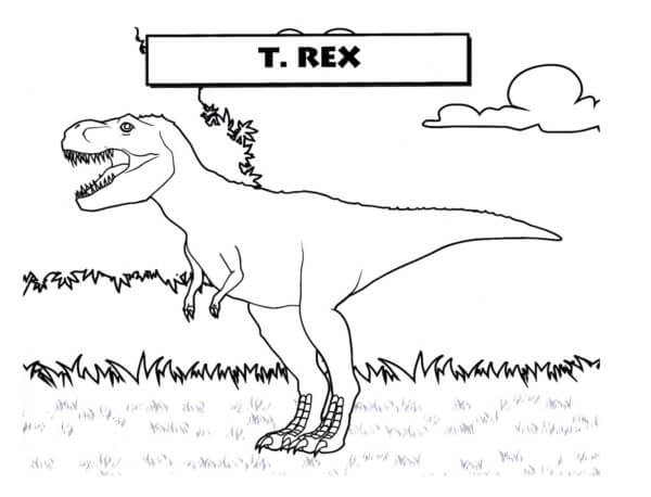 T-Rex Gåing fargeleggingsside