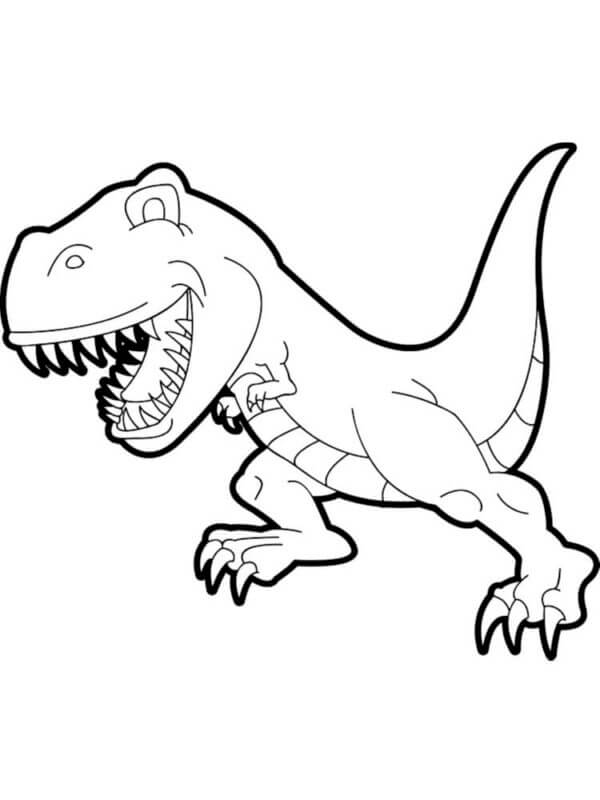 T-Rex Løper For å Jakte fargeleggingsside