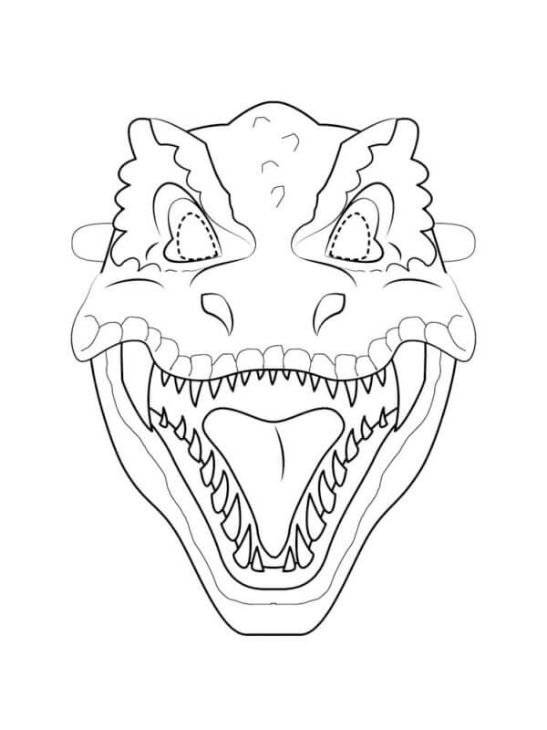 T-Rex Maske fargeleggingsside