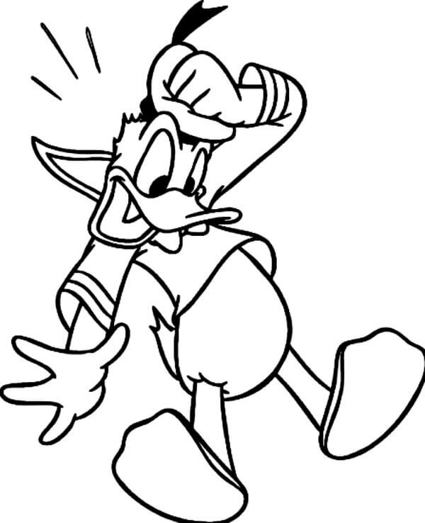 Tegning Donald Duck fargelegging
