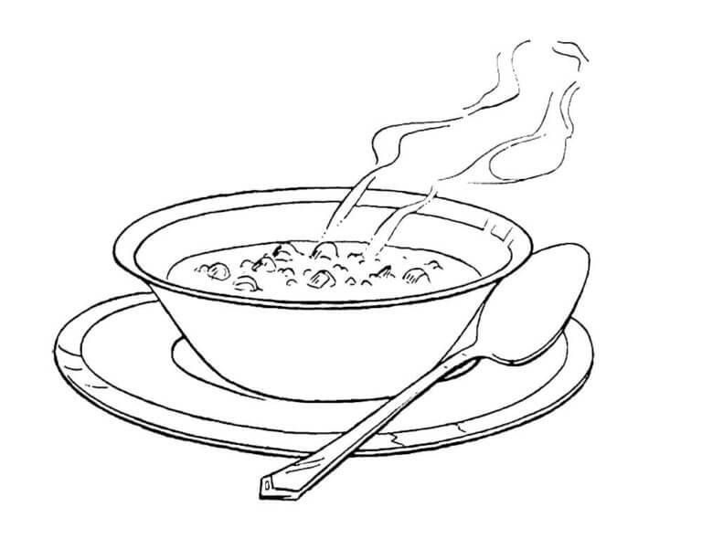 Varm Suppe fargeleggingsside