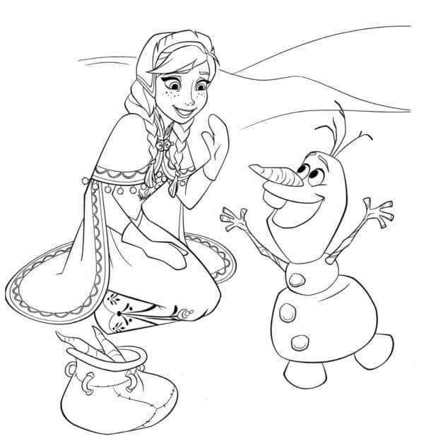Varmt Vennskap Til Elsa Og Olaf fargeleggingsside