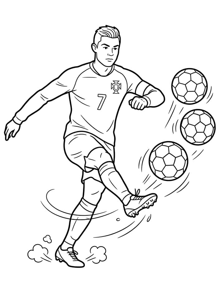 Cristiano Ronaldo Sparker Tre Baller fargelegging
