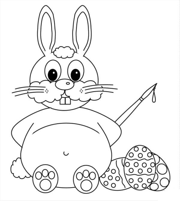 Hjelp Kaninen Med å Male Eggene fargeleggingsside
