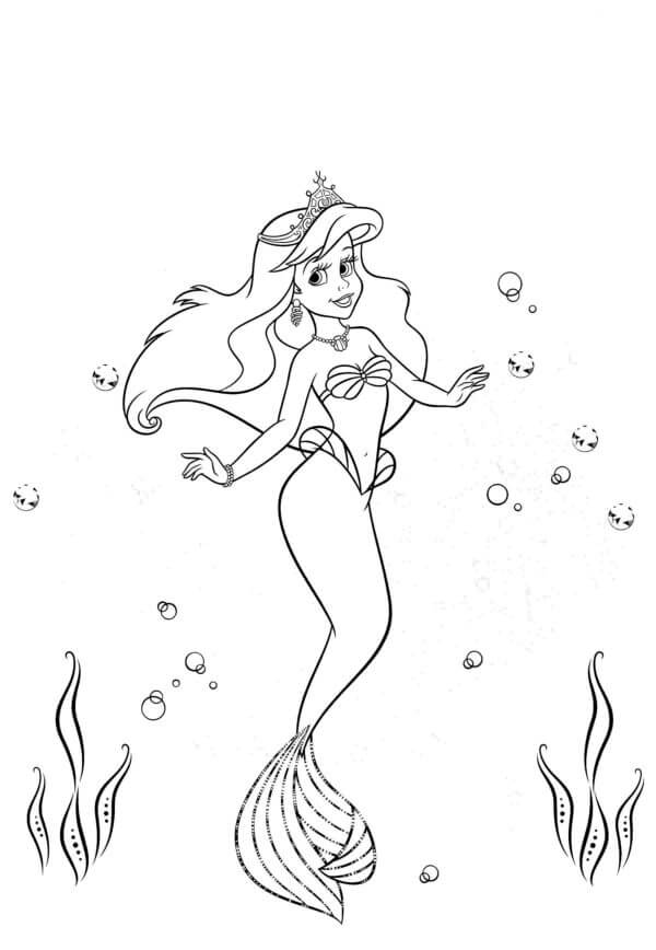 Prinsesse Ariel fargeleggingsside