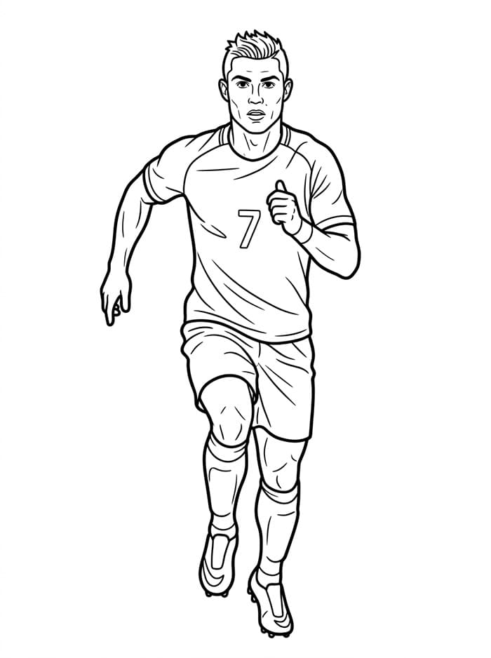 Tegning Cristiano Ronaldo Løp fargelegging
