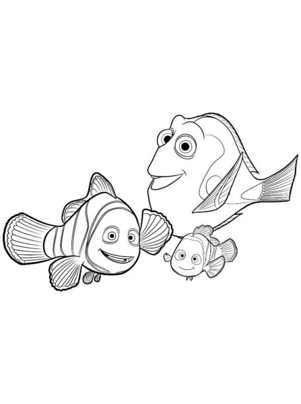 Dory, Marlin, Nemo fargeleggingsside
