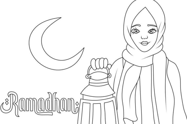 Jente i Ramadan fargelegging