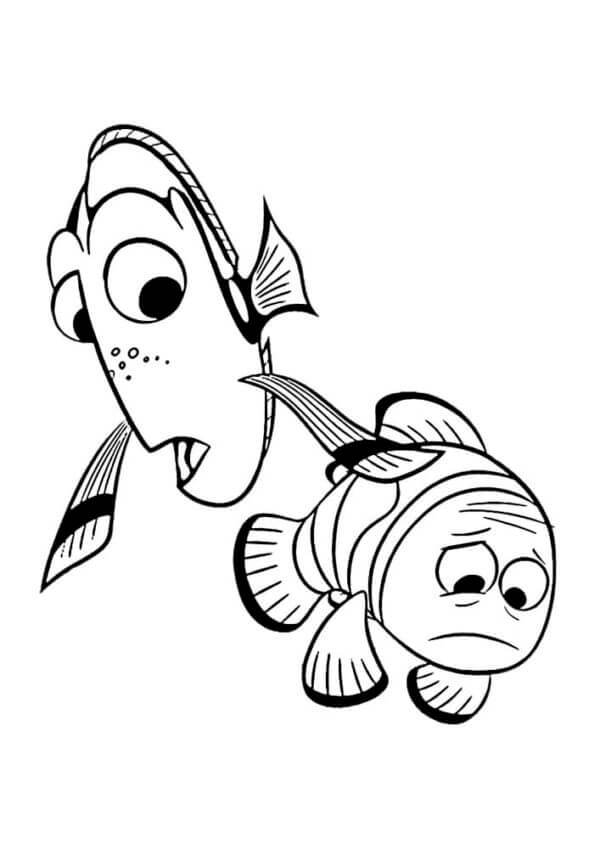 Marlin Er Opprørt Over At Sønnen Hans Nemo Er Savnet fargeleggingsside