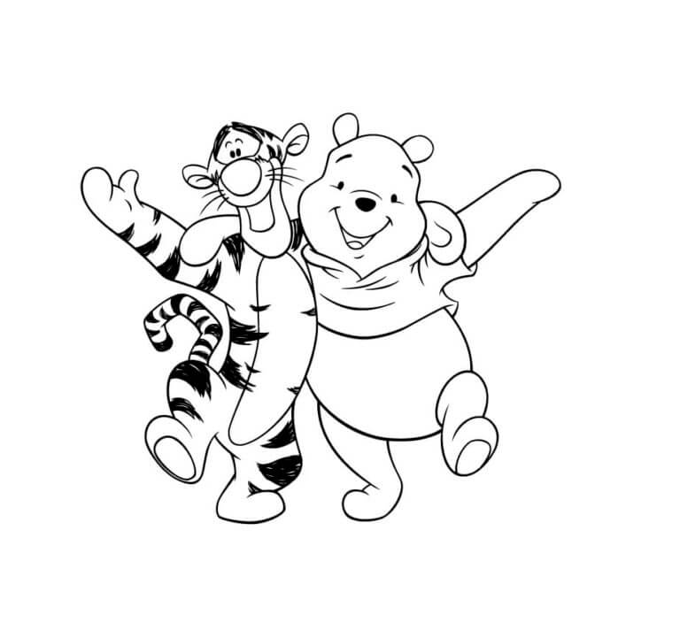 Morsom Winnie the Pooh Og Tigger fargelegging