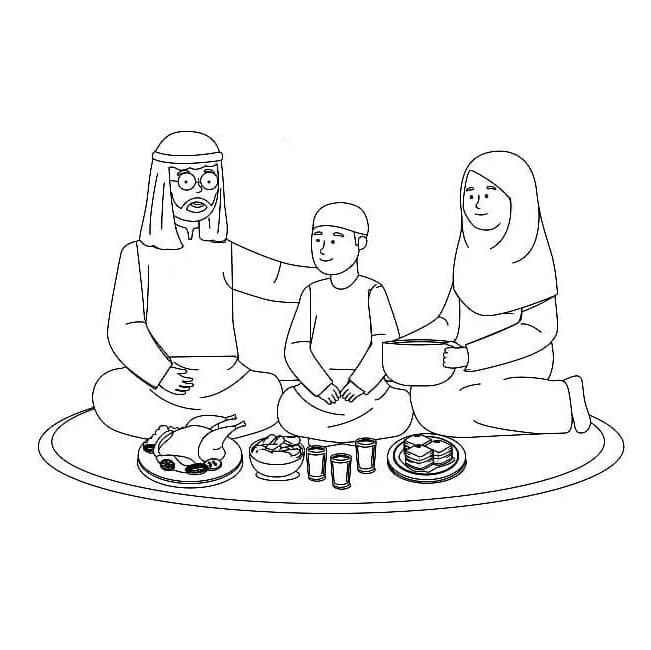 Muslimsk Familie fargelegging