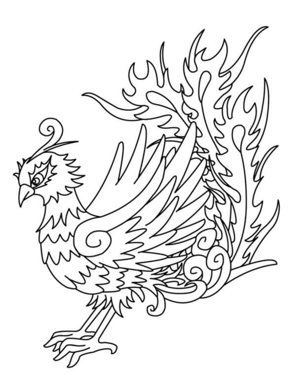 Phoenix Symbol På Solen fargeleggingsside