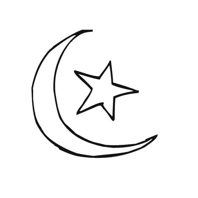 Ramadan Halvmåne Med Stjerne fargelegging