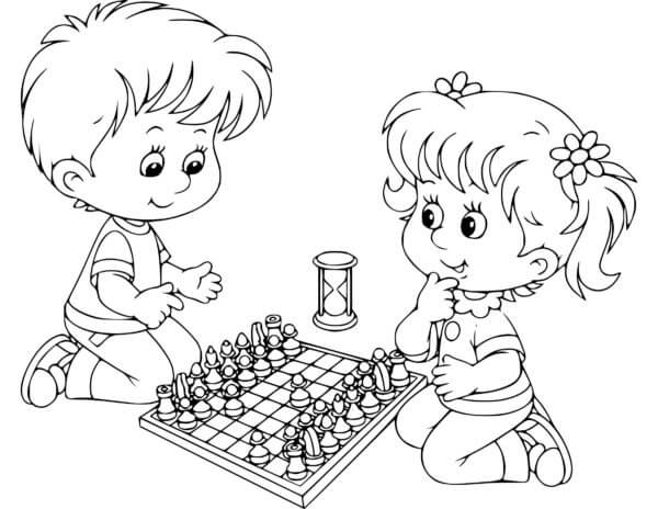 Sjakk Er Et Spennende Spill fargelegging