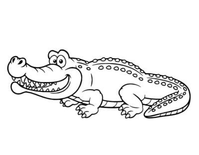 Smilende Krokodille fargeleggingsside