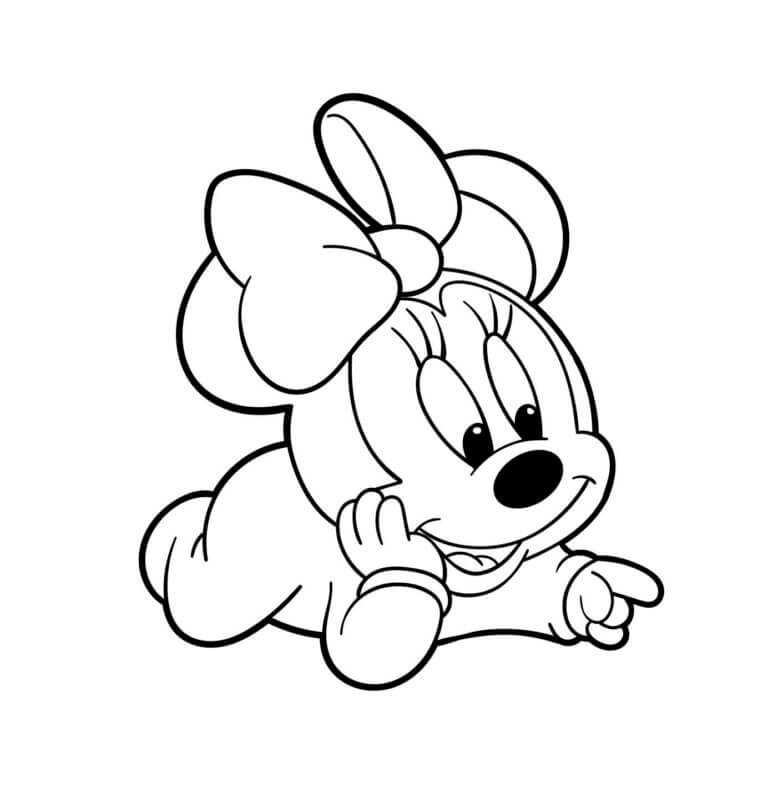 Baby Minnie Lyver fargeleggingsside