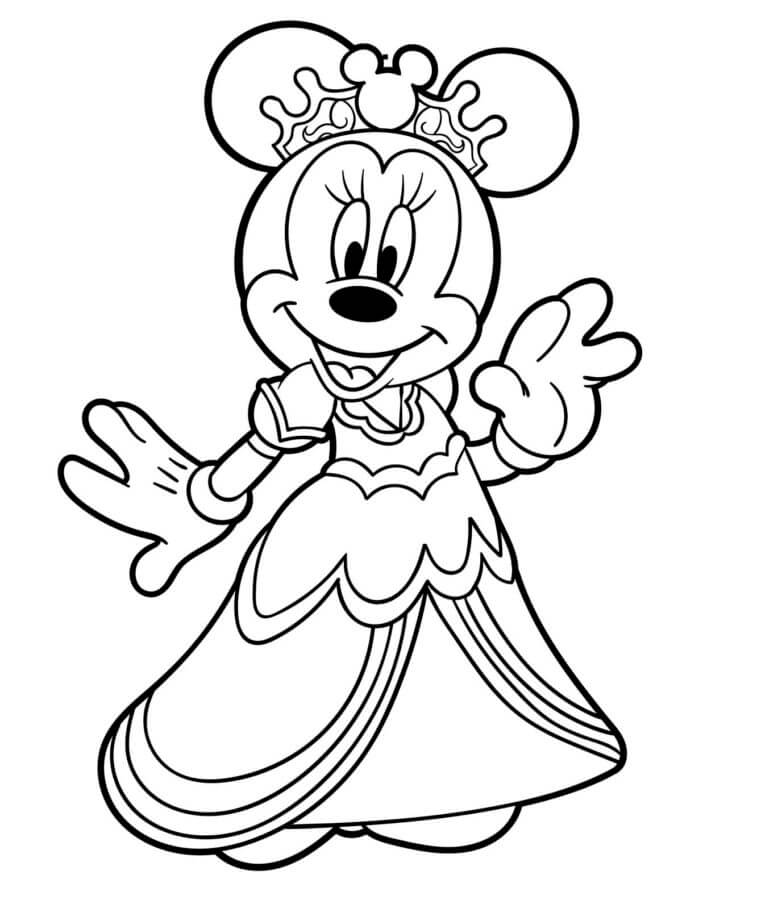 Dronning Minnie fargeleggingsside