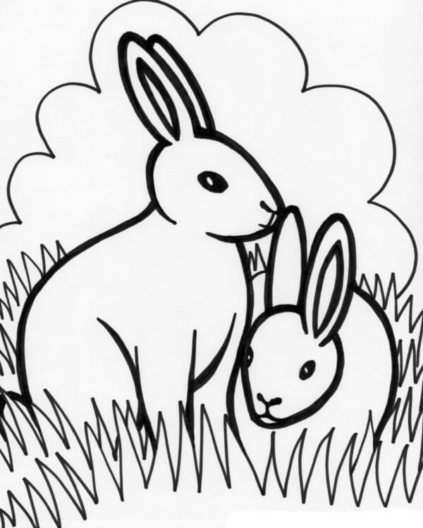 Kaniner i Det Høye Gresset fargeleggingsside