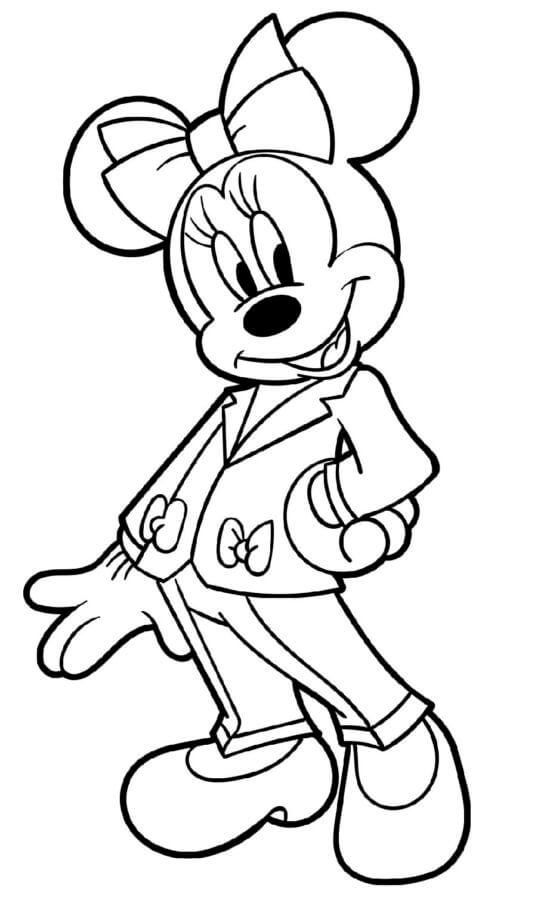 Minnie Mouse i Forretningsdrakt fargeleggingsside