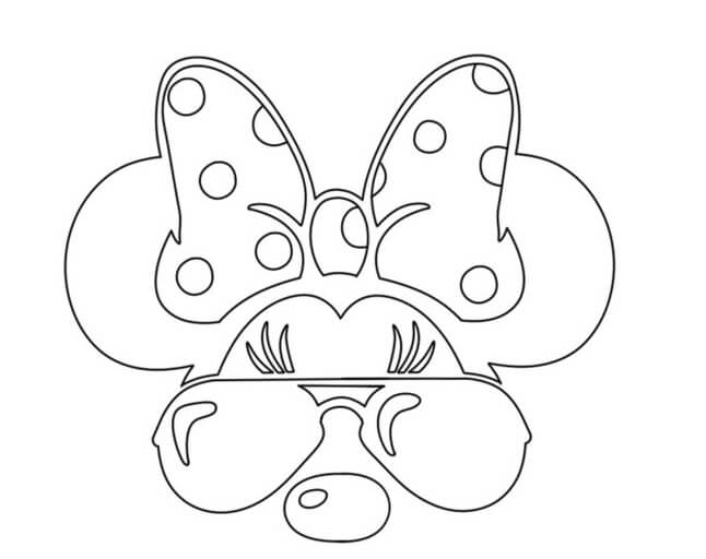 Minnie Mouse Maske fargeleggingsside