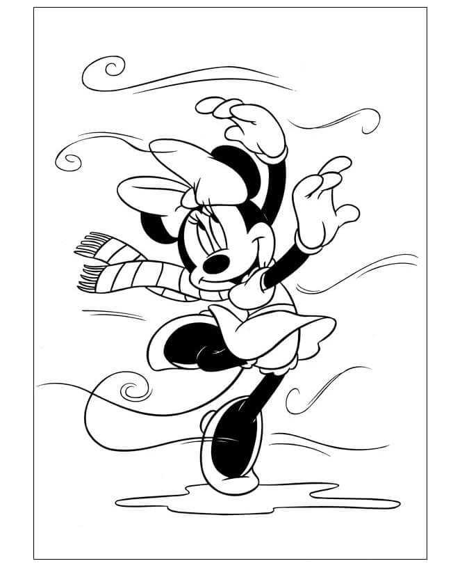 Minnie Mouse Om Høsten fargeleggingsside