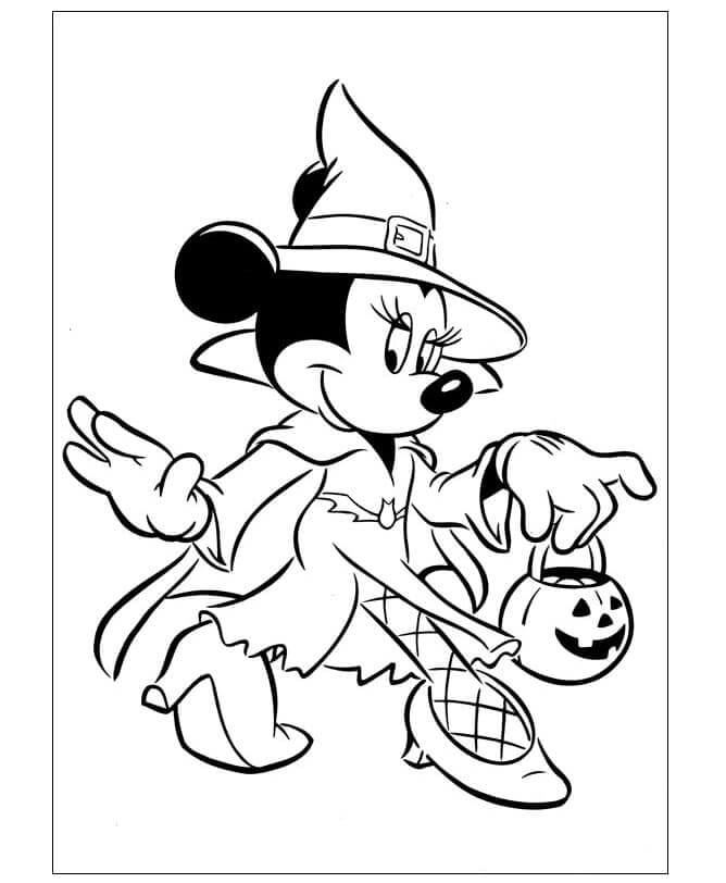 Minnie Mouse Til Halloween fargelegging