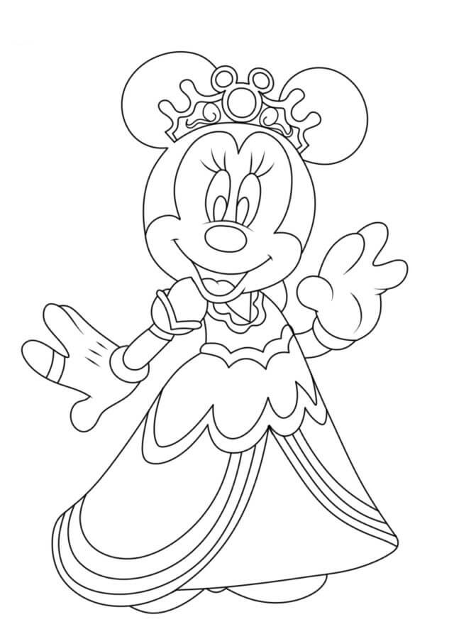 Prinsesse Minnie Mouse fargeleggingsside