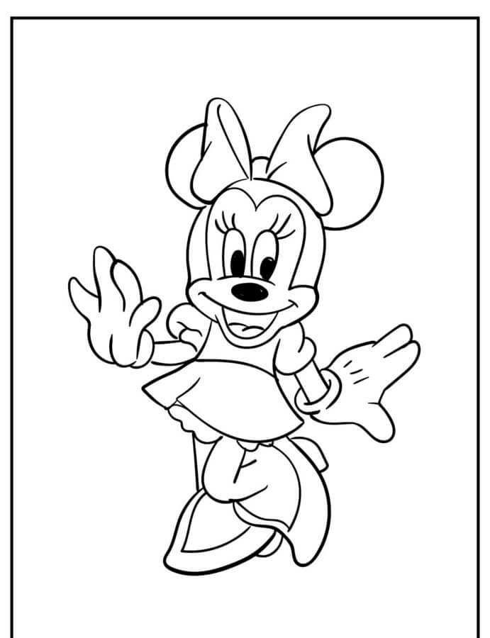 Sjarmerende Minnie Mouse fargeleggingsside