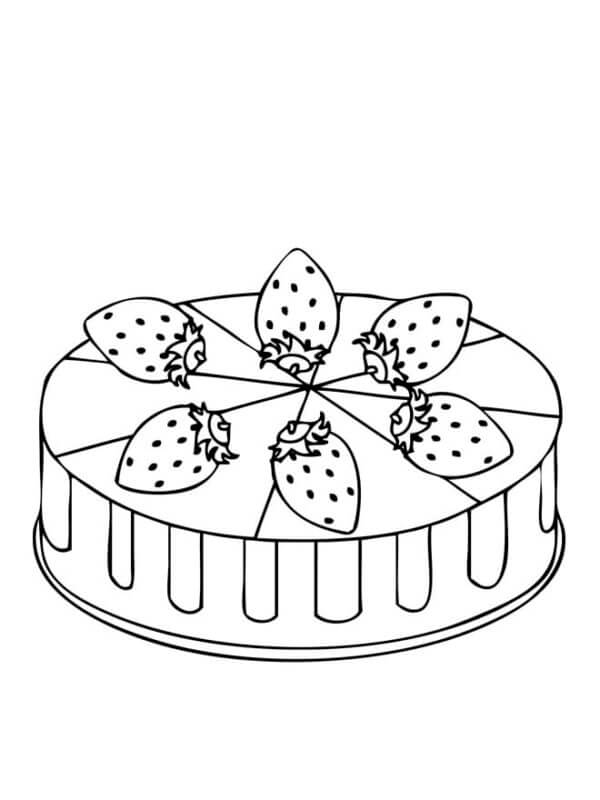 Sjokoladekake Med Jordbær fargelegging