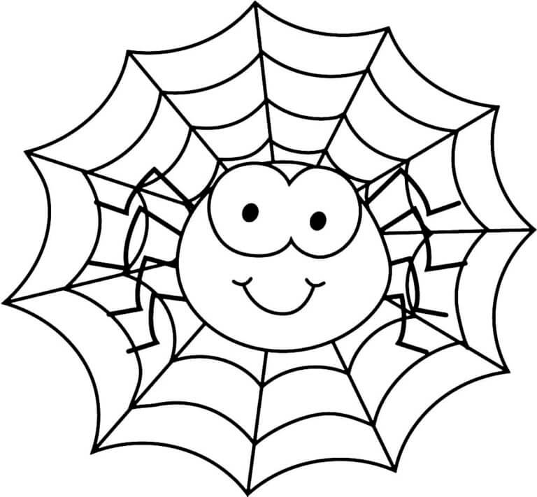 Søt Smilende Edderkopp fargeleggingsside