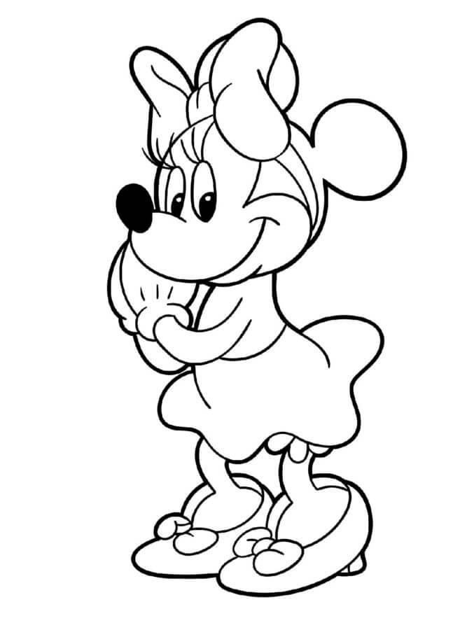 Søte Minnie Mouse fargeleggingsside