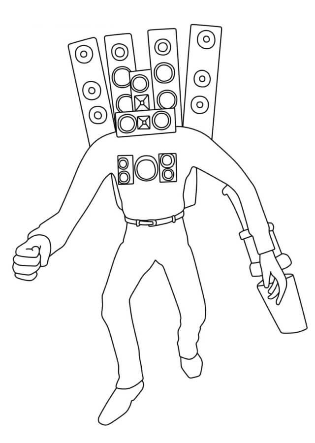 Titan Speakerman På Farten fargeleggingsside