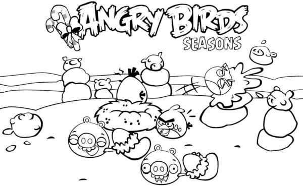 Angry Birds Vinter fargelegging
