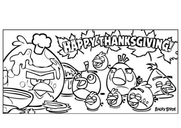 Angry Birds på Thanksgiving Day fargelegging
