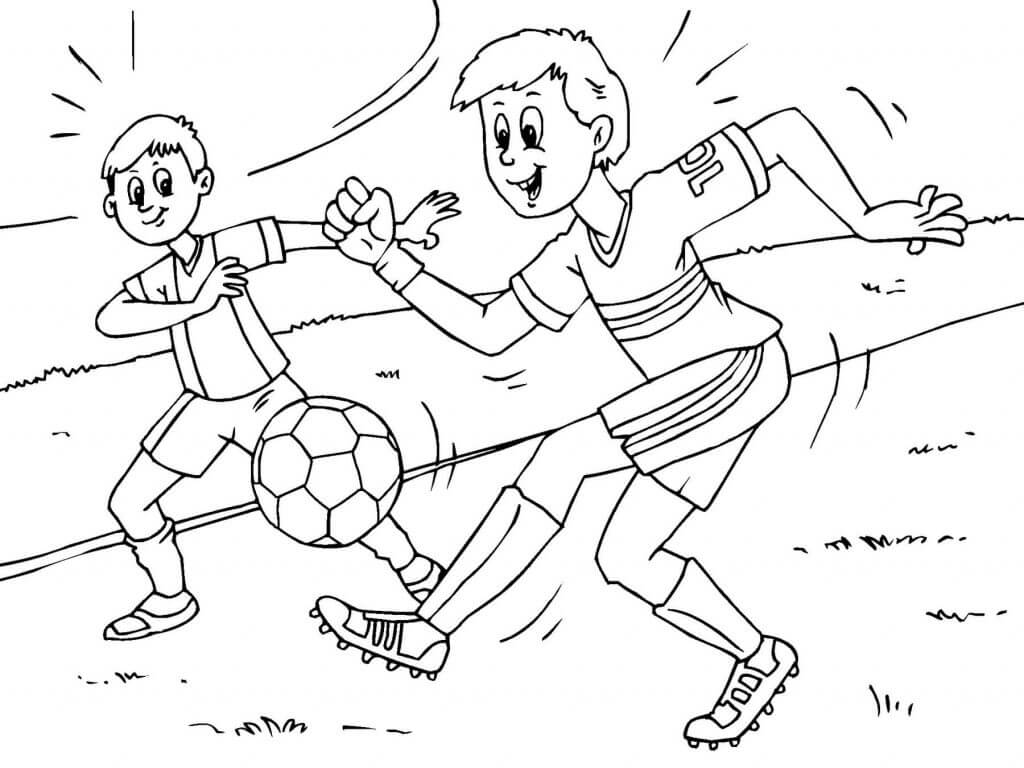 Barn Spiller Fotball fargeleggingsside