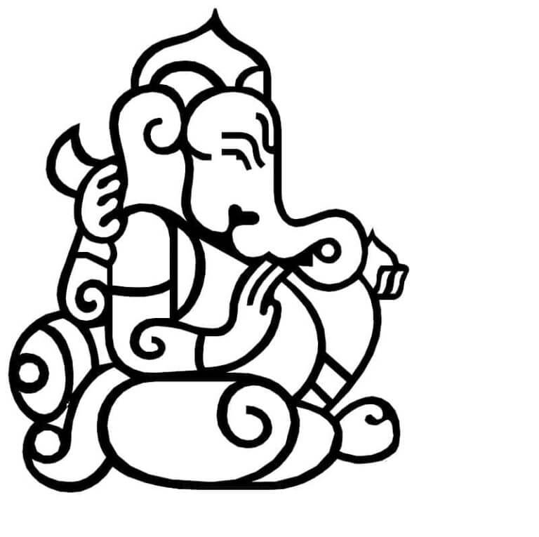 Elefanthodet Gud i India fargelegging