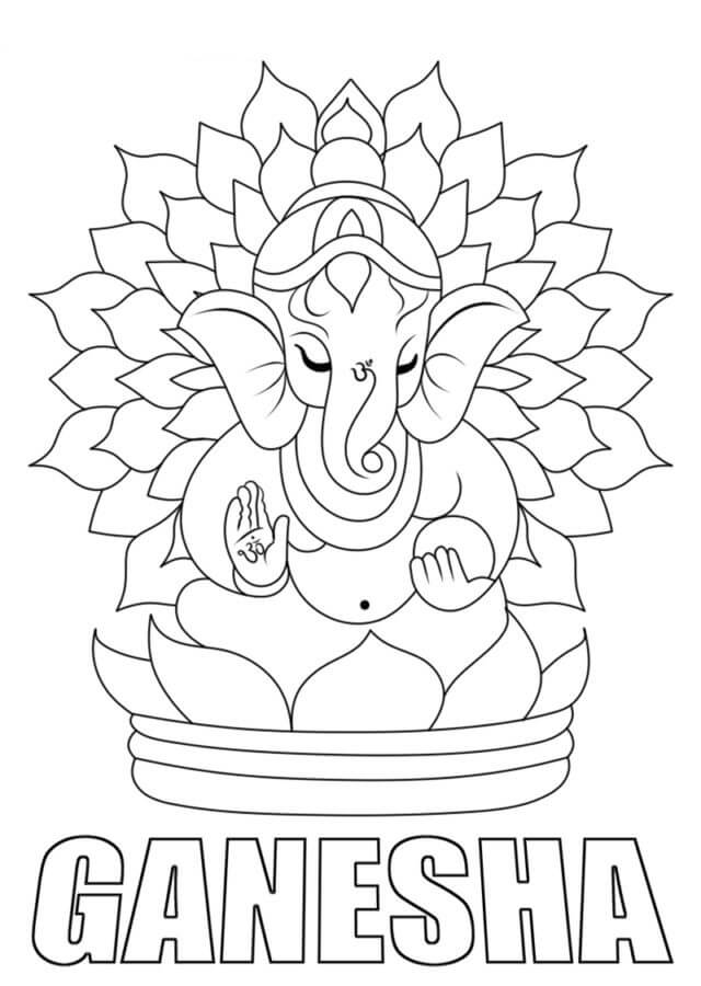 Fantastisk Ganesha fargeleggingsside