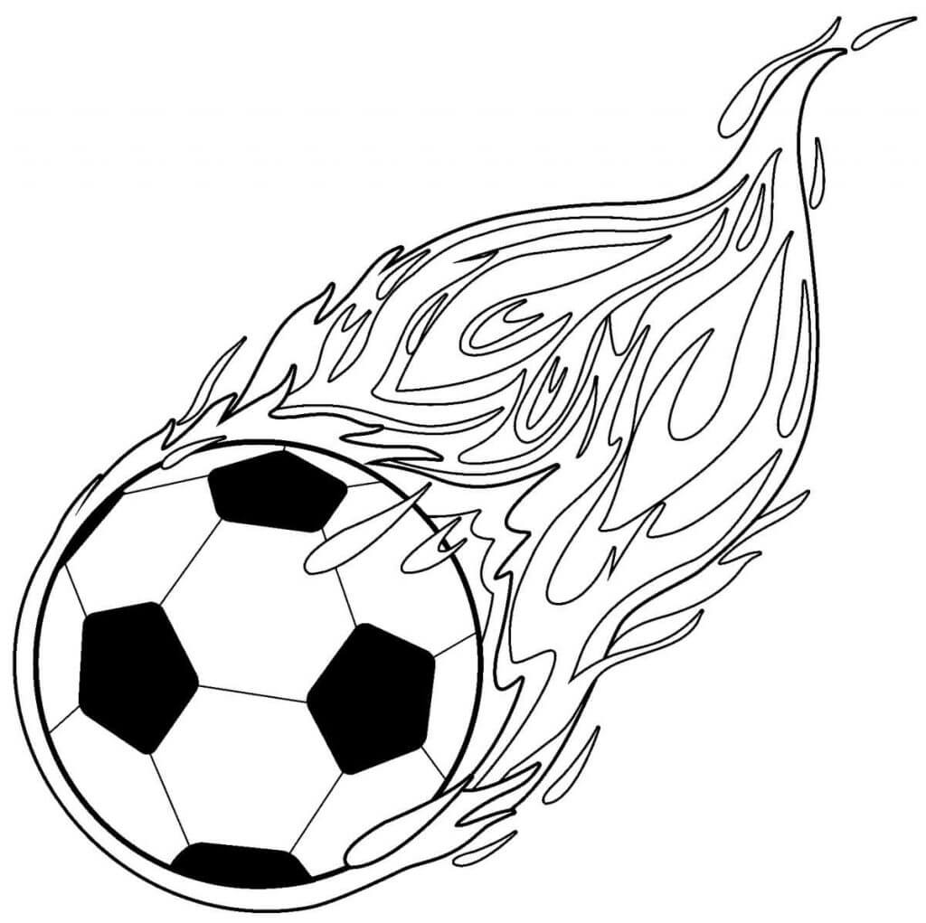 Fotball Med Ild fargeleggingsside