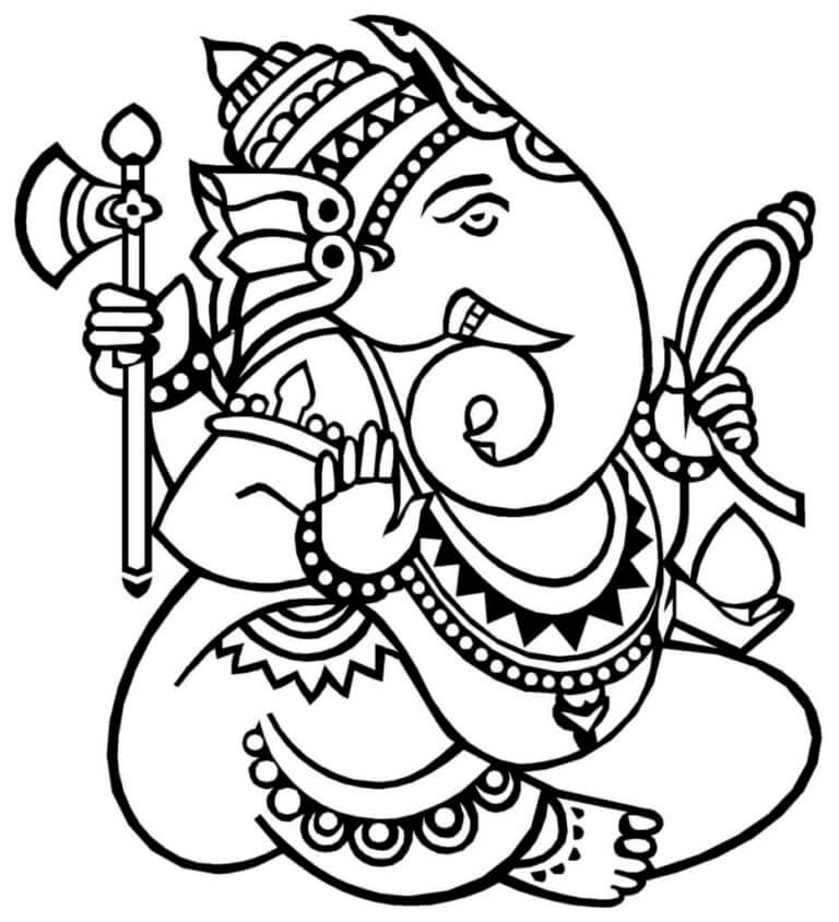 Ganesha Fjerner Hindringer fargeleggingsside