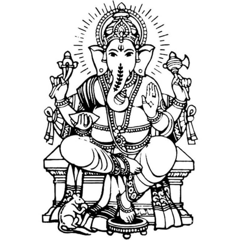 Ganesha Har En Godmodig Gemytt fargeleggingsside