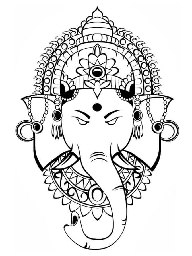 Ganesha Head fargeleggingsside
