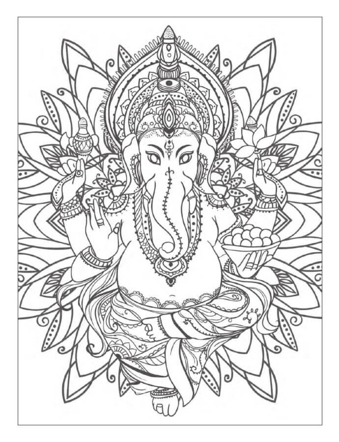 Ganesha Lederen Av Gans fargeleggingsside
