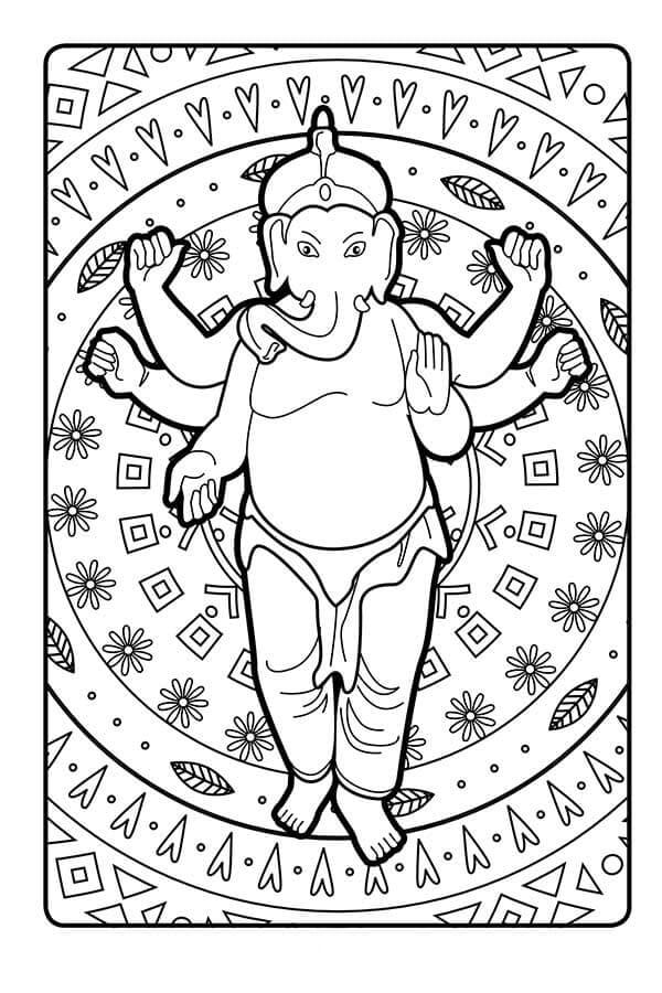 Ganesha Mandala fargeleggingsside