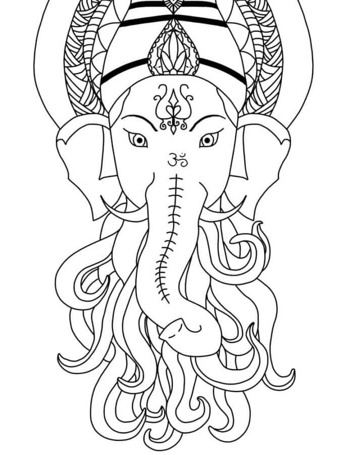 Ganesha Med Lange Tentakler fargeleggingsside