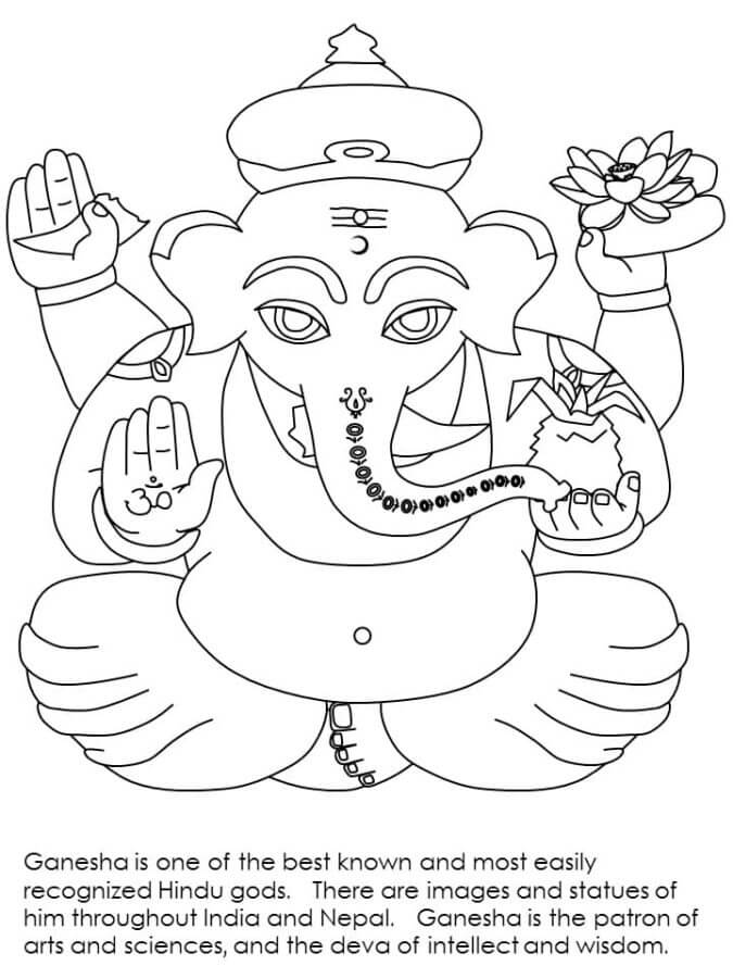 Interessant Fakta Om Ganesha fargeleggingsside