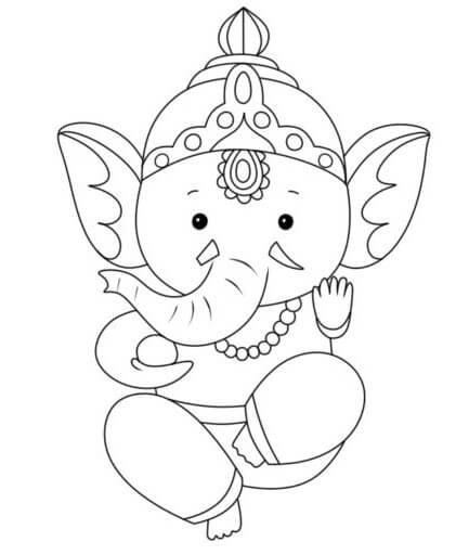 Lille Ganesha fargelegging