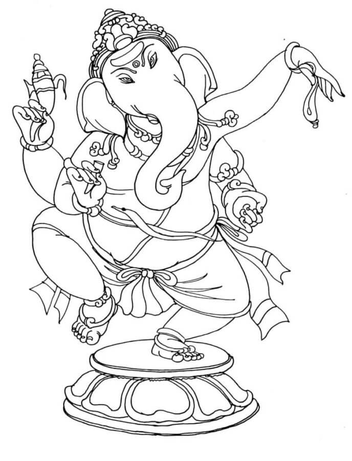 Rituell Dans Av Ganesha fargeleggingsside