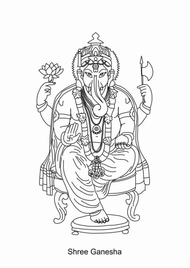 Shri Ganesha fargeleggingsside
